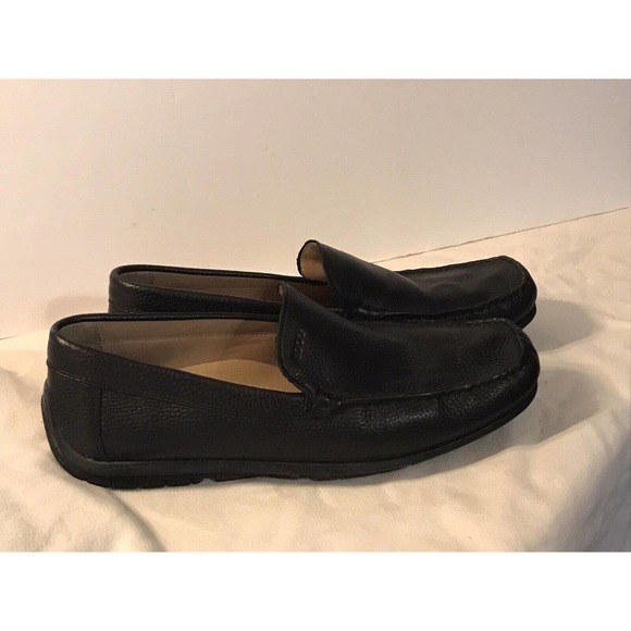 Ecco Other - Ecco Black Leather Casual Moc Toe Driving Loafers Shoes Mens Sz 12 - 12.5